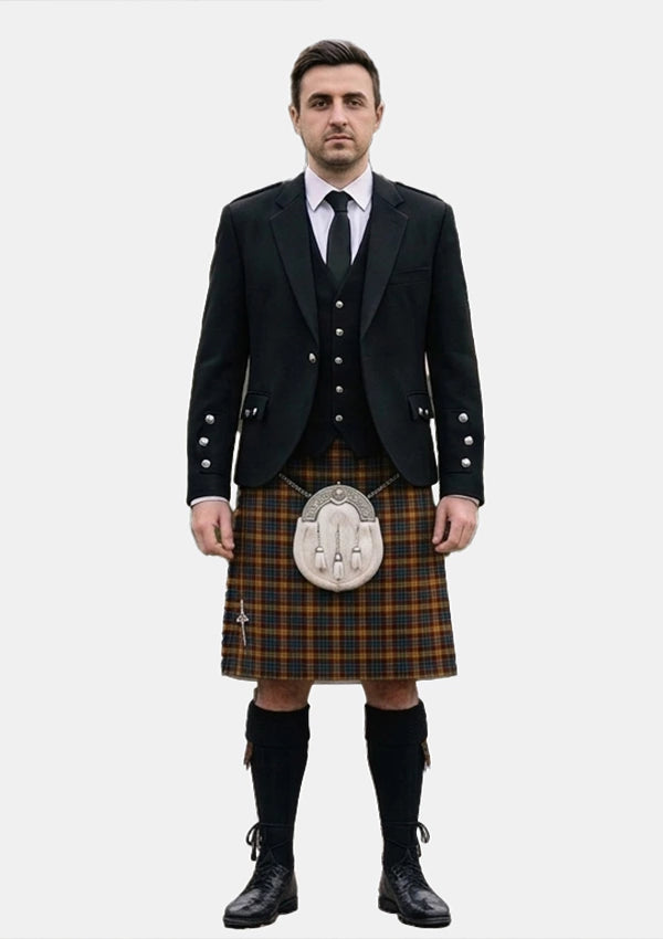 Traditional_Isle_of_Arran_Tartan_Kilt_and_Argyle_Jacket_Kilt_Outfits_front_image