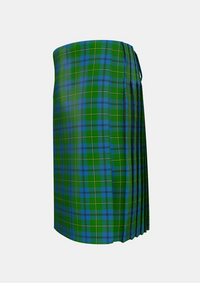 Traditional_Johnston_Johnstone_Tartan_1063_kilt_left_image_with_pleated_design_and_adjustable_buckles_for_men