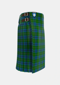Traditional_Johnston_Johnstone_Tartan_1063_kilt_right_image_with_pleated_design_and_adjustable_buckles_for_men