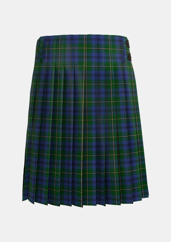 Traditional_Johnstone_Johnston_Tartan_1062_kilt_back_image_with_pleated_design_and_adjustable_buckles_for_men