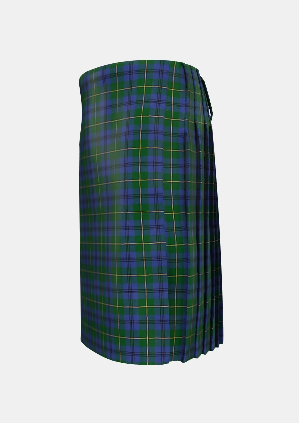 Traditional_Johnstone_Johnston_Tartan_1062_kilt_left_image_with_pleated_design_and_adjustable_buckles_for_men