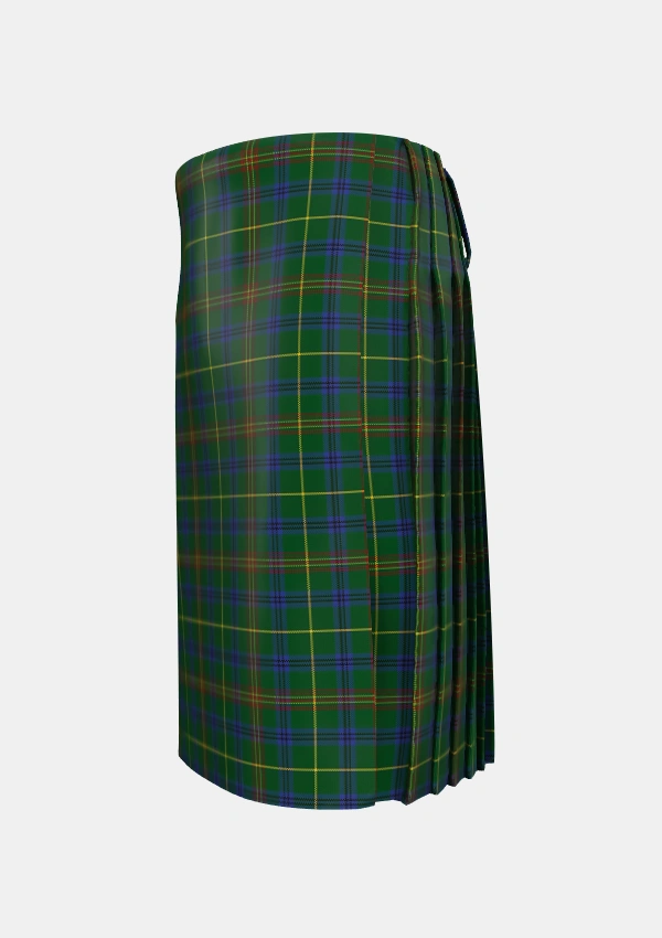 Traditional_Kennedy_Two_Tartan_1560_kilt_left_image_with_pleated_design_and_adjustable_buckles_for_men
