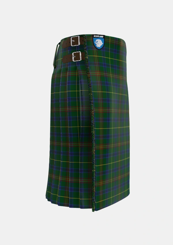 Traditional_Kennedy_Two_Tartan_1560_kilt_right_image_with_pleated_design_and_adjustable_buckles_for_men