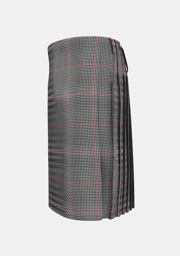 Traditional_Kerr_Shepherds_Plaid_Tartan_3936_kilt_left_image_with_pleated_design_and_adjustable_buckles_for_men