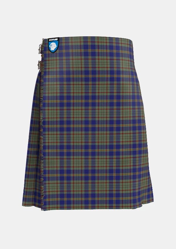 Traditional_Kildare_County_Tartan_2262_kilt_front_image_with_pleated_design_and_adjustable_buckles_for_men