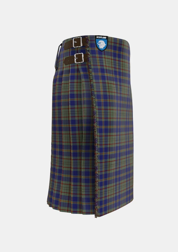 Traditional_Kildare_County_Tartan_2262_kilt_right_image_with_pleated_design_and_adjustable_buckles_for_men