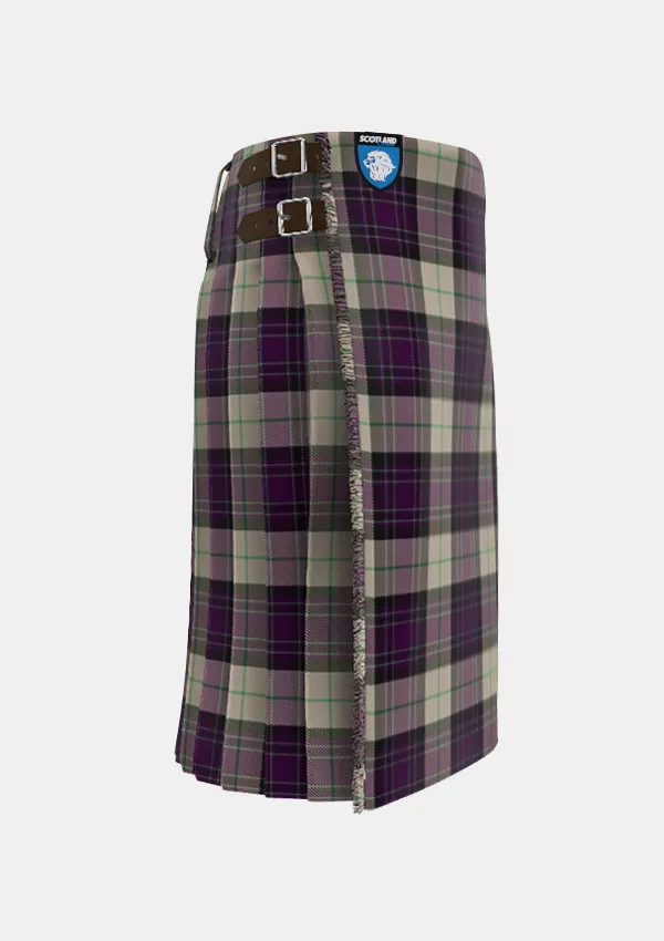 Traditional_Kyle_Grape_Tartan_7585_kilt_right_image_with_pleated_design_and_adjustable_buckles_for_men