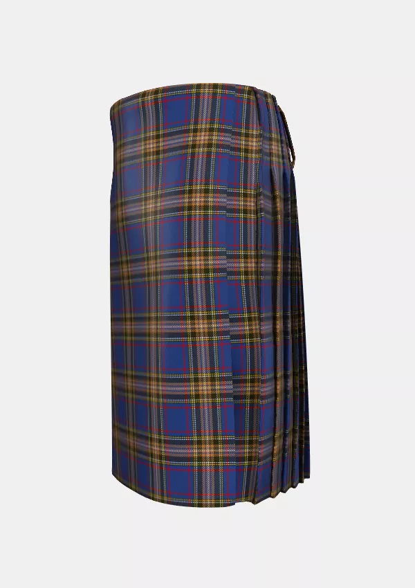Traditional_Lady_Diana_Plaid_Tartan_484_kilt_left_image_with_pleated_design_and_adjustable_buckles_for_men