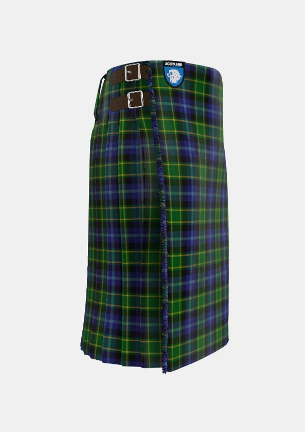 Traditional_Lanarkshire_Tartan_kilt_right_image_with_pleated_design_and_adjustable_buckles_for_men