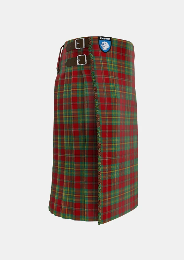 Traditional_Leask_Tartan_kilt_905_right_image_with_pleated_design_and_adjustable_buckles_for_men