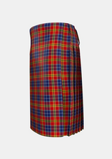 Traditional_Lermontov_Tartan_6493_kilt_left_image_with_pleated_design_and_adjustable_buckles_for_men