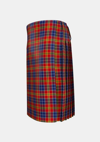 Traditional_Lermontov_Tartan_6493_kilt_left_image_with_pleated_design_and_adjustable_buckles_for_men