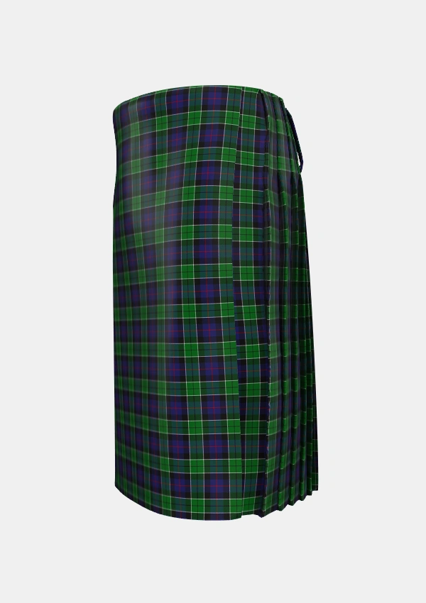 Traditional_Leslie_Hunting_Tartan_1113_kilt_left_image_with_pleated_design_and_adjustable_buckles_for_men