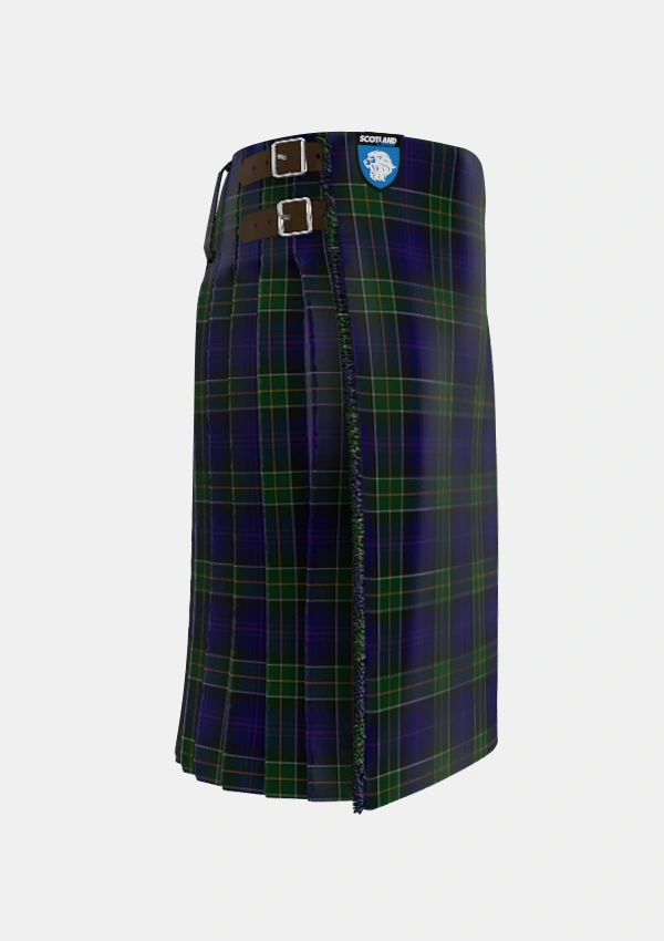 Traditional_Leung_Personal_Tartan_2984_kilt_right_image_with_pleated_design_and_adjustable_buckles_for_men