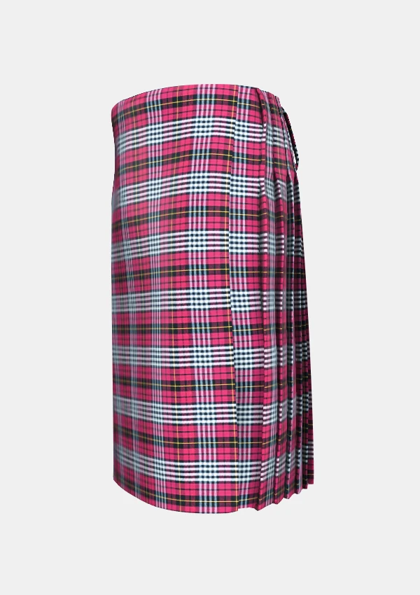 Traditional_Little_of_Morton_Rigg_tartan_kilt_left_image_with_pleated_design_and_adjustable_buckles_for_men