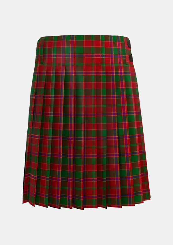 Traditional_Lochiel_Tartan_973_kilt_back_image_with_pleated_design_and_adjustable_buckles_for_men