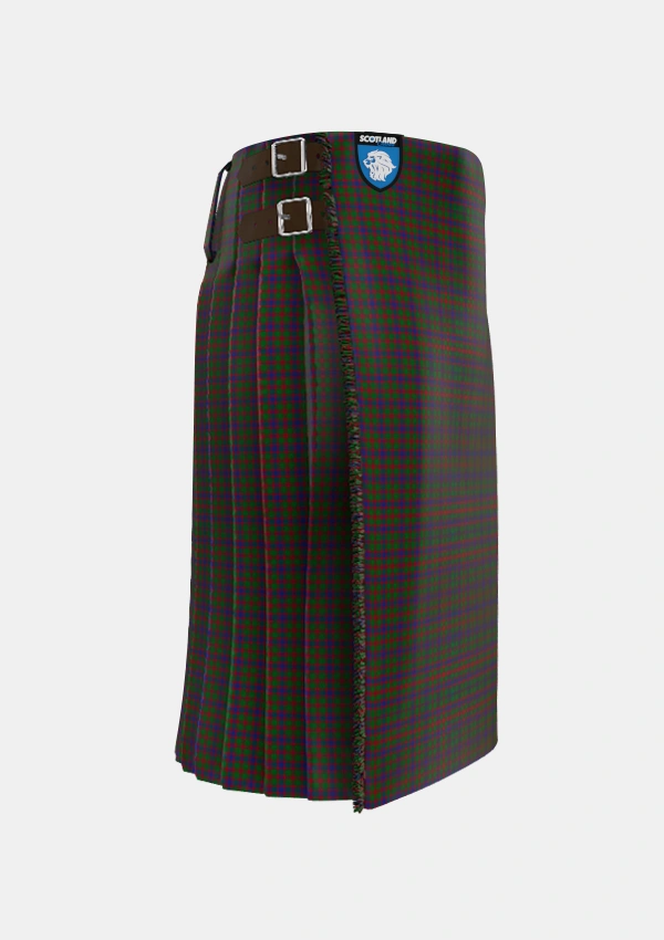 Traditional_Logan_1819_Tartan_398_kilt_right_image_with_pleated_design_and_adjustable_buckles_for_men