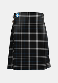 Traditional_London_Fog_Black_Tartan_kilt_7269_front_image_with_pleated_design_and_adjustable_buckles_for_men