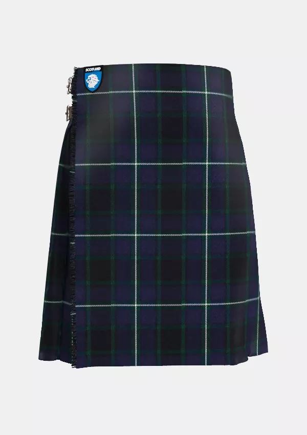 Traditional_Longmuir_Tartan_kilt_front_image_with_pleated_design_and_adjustable_buckles_for_men
