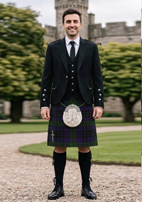 Traditional_Lumsden_Hunting_tartan_2366_Kilt_and_Argyle_Jacket_Kilt_Outfit_front_image