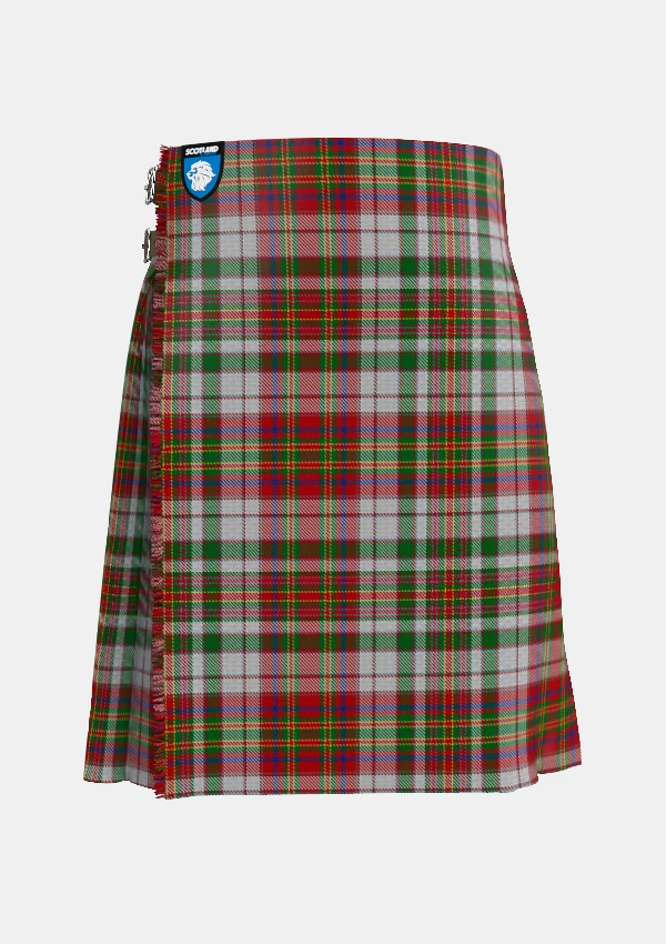 Traditional_MacAlister_Dress_Tartan_kilt_6629_front_image_with_pleated_design_and_adjustable_buckles_for_men