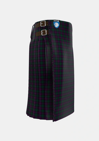 Traditional_MacArthur_of_Milton_Hunting_Tartan_700_kilt_right_image_with_pleated_design_and_adjustable_buckles_for_men