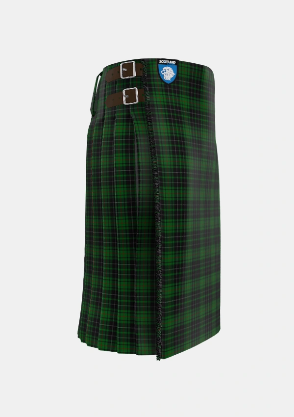 Traditional_MacAulay_Hunting_2_Tartan_827_kilt_right_image_with_pleated_design_and_adjustable_buckles_for_men