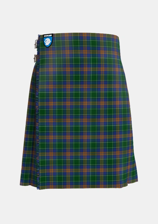 Traditional_MacAuliffe_McAucliffe_Tartan_2839_kilt_front_image_with_pleated_design_and_adjustable_buckles_for_men