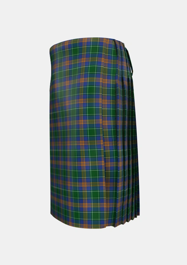 Traditional_MacAuliffe_McAucliffe_Tartan_2839_kilt_left_image_with_pleated_design_and_adjustable_buckles_for_men