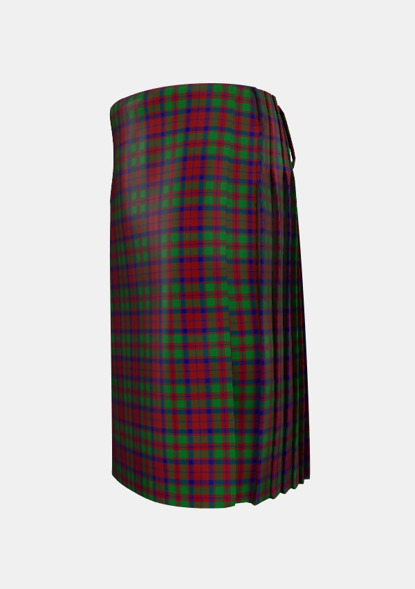 Traditional_MacBean_of_Tomatin_Tartan_3342_kilt_left_image_with_pleated_design_and_adjustable_buckles_for_men