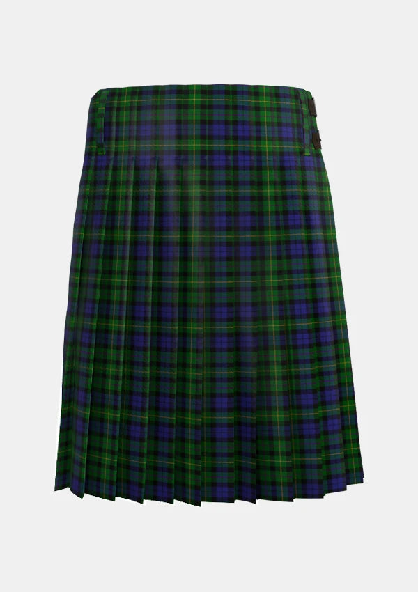 Traditional_MacBride_Tartan_kilt_2144_back_image_with_pleated_design_and_adjustable_buckles_for_men