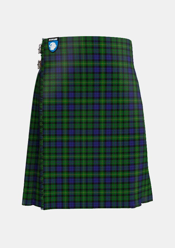Traditional_MacBride_Tartan_kilt_2144_front_image_with_pleated_design_and_adjustable_buckles_for_men