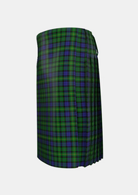 Traditional_MacBride_Tartan_kilt_2144_left_image_with_pleated_design_and_adjustable_buckles_for_men