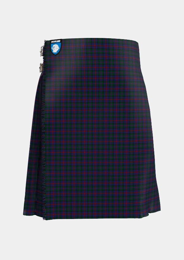 Traditional_MacCaughan_or_MacEachain_Personal_Tartan_169_kilt_front_image_with_pleated_design_and_adjustable_buckles_for_men