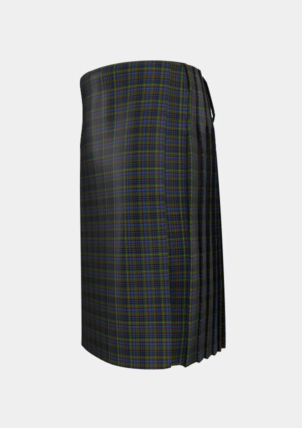 Traditional_MacClellan_Tartan_325_kilt_left_image_with_pleated_design_and_adjustable_buckles_for_men