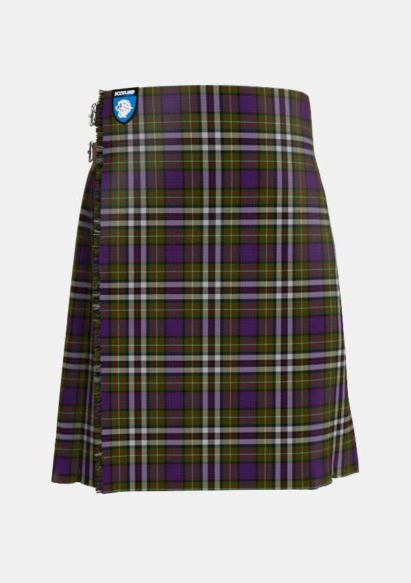 Traditional_MacDonell_of_Glengarry_Dress_Tartan_1999_kilt_front_image_with_pleated_design_and_adjustable_buckles_for_men