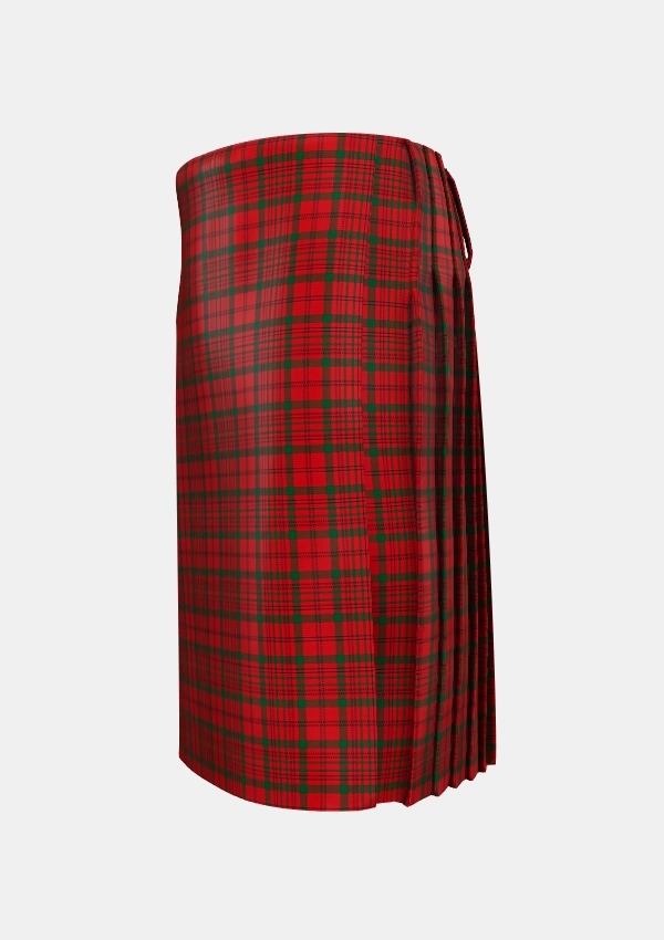 Traditional_MacDonell_of_Keppach_Tartan_1507_kilt_left_image_with_pleated_design_and_adjustable_buckles_for_men