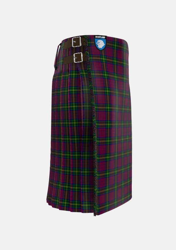 Traditional_MacGaugh_Tartan_3370_kilt_right_image_with_pleated_design_and_adjustable_buckles_for_men