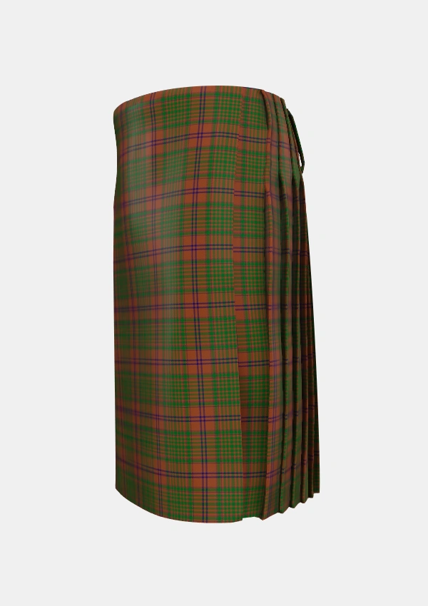 Traditional_MacGillivray_Hunting_Tartan_3371_kilt_left_image_with_pleated_design_and_adjustable_buckles_for_men