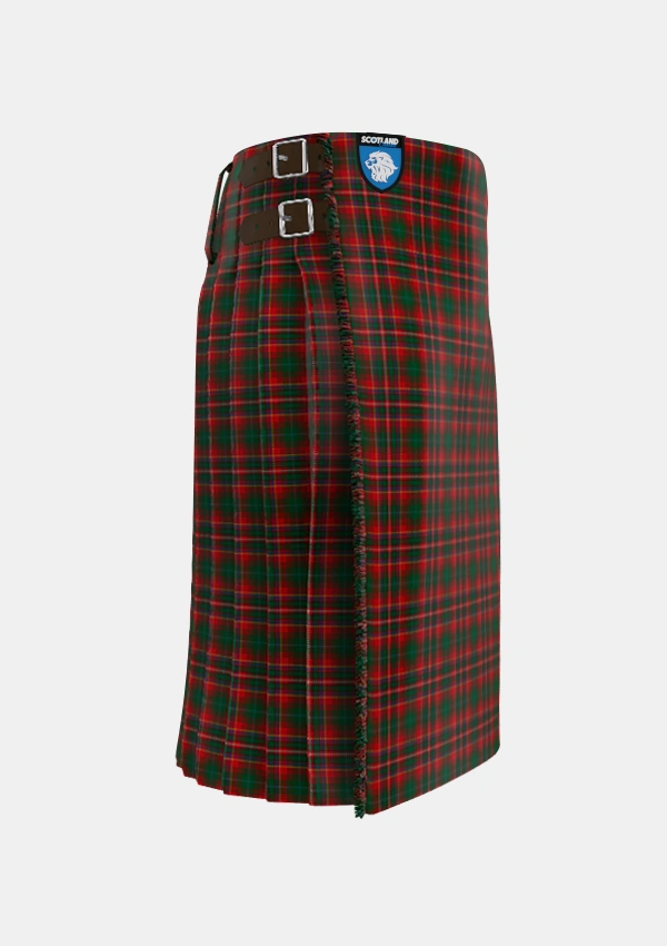 Traditional_MacInnes_MacGregor_Hastie_Tartan_189_kilt_right_image_with_pleated_design_and_adjustable_buckles_for_men