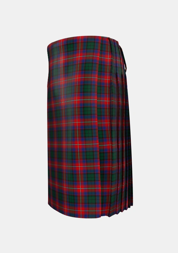 Traditional_MacInroy_Rattray_Tartan_3399_kilt_left_image_with_pleated_design_and_adjustable_buckles_for_men
