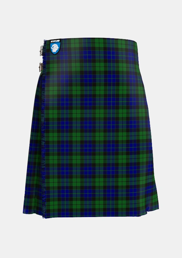 Traditional_MacKay_1_Tartan_703_kilt_front_image_with_pleated_design_and_adjustable_buckles_for_men
