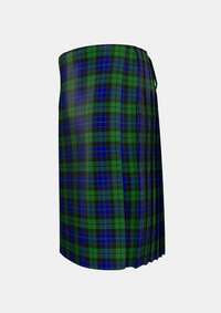 Traditional_MacKay_1_Tartan_703_kilt_left_image_with_pleated_design_and_adjustable_buckles_for_men
