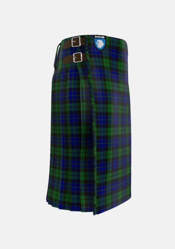 Traditional_MacKay_1_Tartan_703_kilt_right_image_with_pleated_design_and_adjustable_buckles_for_men