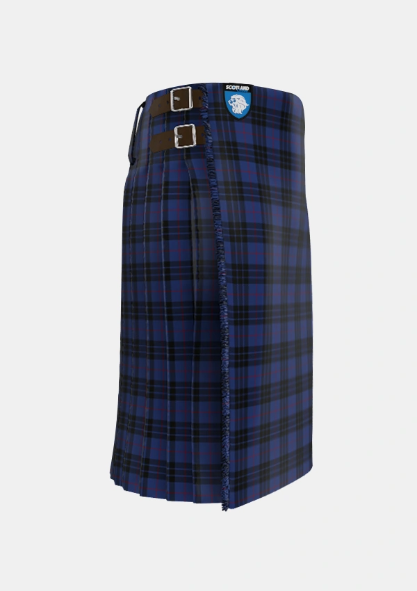 Traditional_MacKay_Blue_2_Tartan_1052_kilt_right_image_with_pleated_design_and_adjustable_buckles_for_men