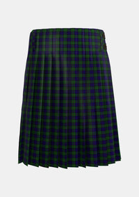 Traditional_MacKinlay_2_4_black_stripes_Tartan_3423_kilt_back_image_with_pleated_design_and_adjustable_buckles_for_men