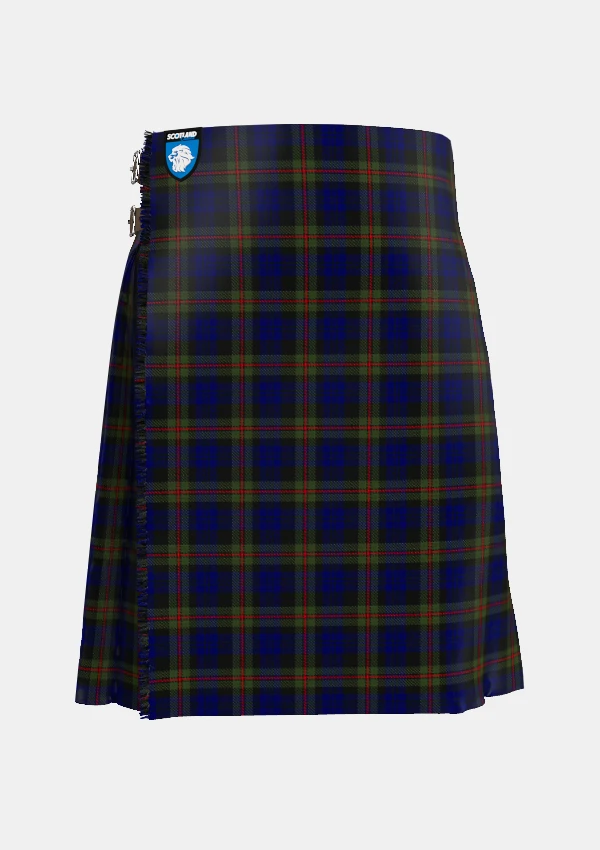 Traditional_MacKinlay_Tartan_kilt_218_front_image_with_pleated_design_and_adjustable_buckles_for_men