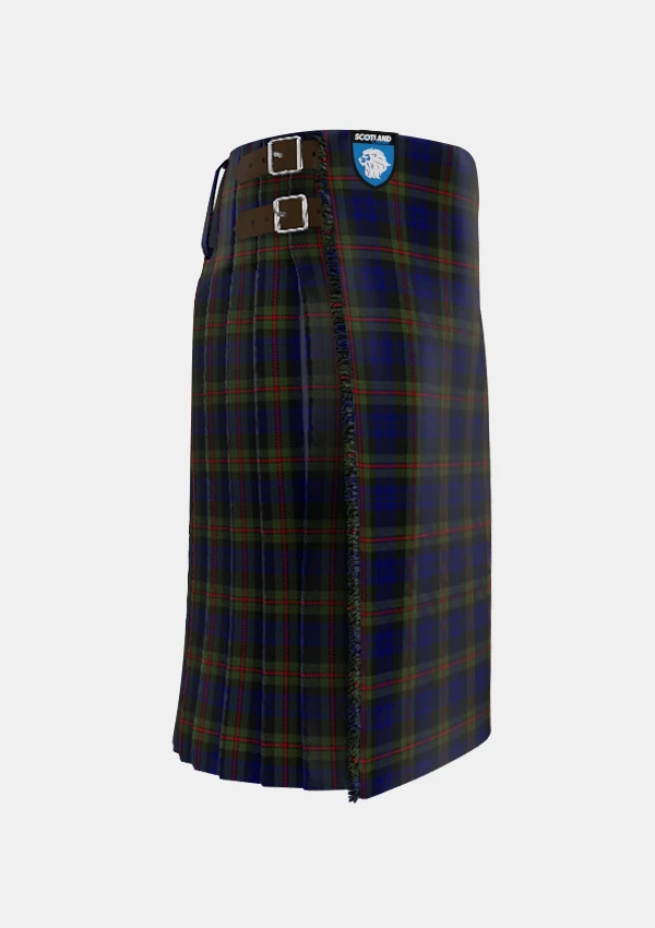 Traditional_MacKinlay_Tartan_kilt_218_right_image_with_pleated_design_and_adjustable_buckles_for_men