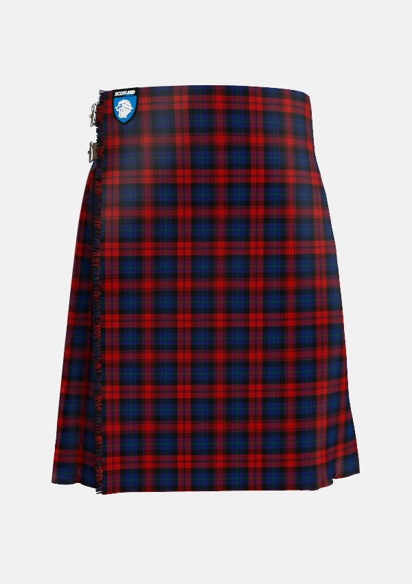 Traditional_MacLachlan_Two_Tartan_732_kilt_front_image_with_pleated_design_and_adjustable_buckles_for_men