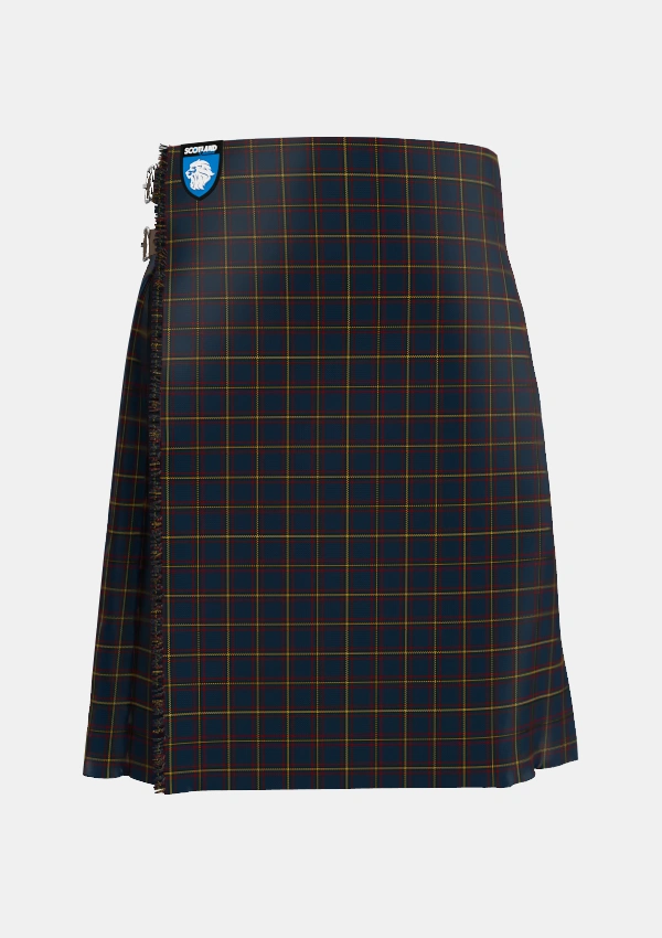 Traditional_MacLaine_of_Lochbuie_Hunting_Tartan_491_kilt_front_image_with_pleated_design_and_adjustable_buckles_for_men
